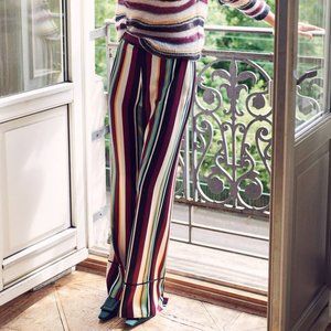 DAY by Birger Et Mikkelsen Wide Leg Striped Viscose Pants Size S 36